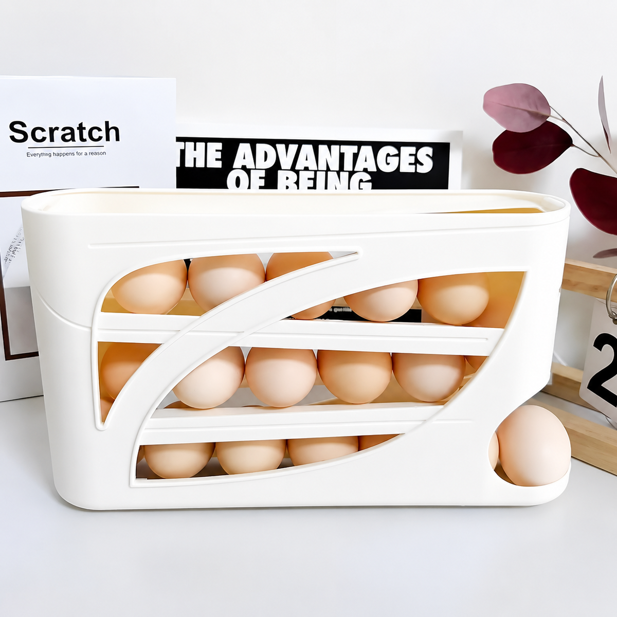 Rolling Egg Dispenser Rack